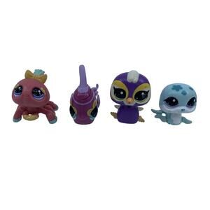 Littlest Pet Shop Set of 4 Walkables Angelfish, Seal, Spider, Penguin